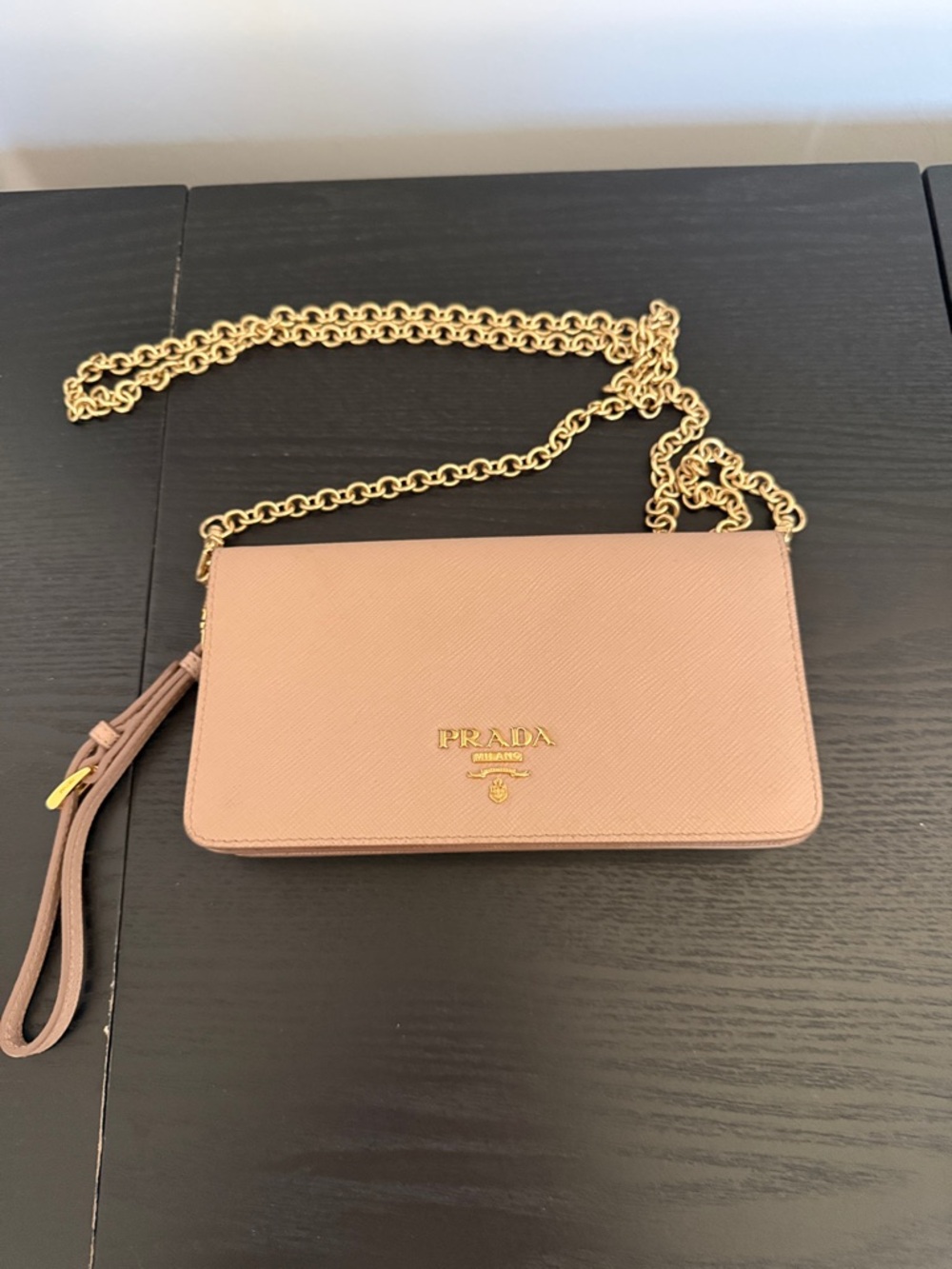Prada Blush Pink Crossbody with Gold Chain Strap - Picture 12 of 14